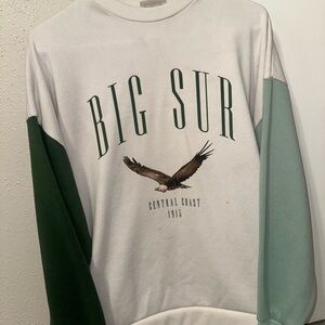Big Sur Green and White Sweater
